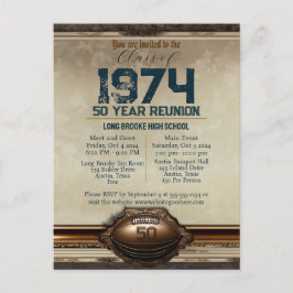 Football Klasse van 1974 50 Jaar High School Reuni Briefkaart
