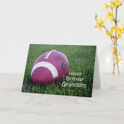 Football Kleinzoon Verjaardag Kaart (Gele Bloem)