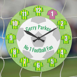 Football klok - Groene en gele Shirten