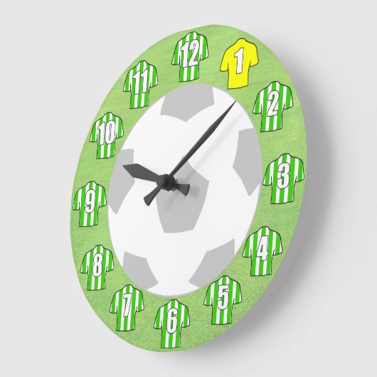 Football Klok - met groene gestreepte Shirten (Hoek)