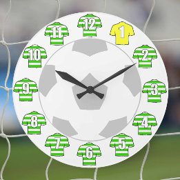 Football Klok - met Groene Hooped Shirten