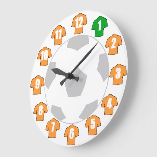 Football klok - met oude gouden Shirten (Hoek)