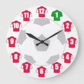 Football klok - met rode en witte Shirten (Voorkant)
