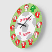 Football klok - Rode en Witte stripte Shirten (Hoek)