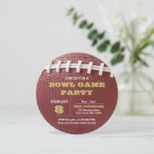 Football kom spel goud ronde uitnodiging (Staand voorkant)