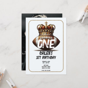 Football Koning Gouden Kroon Foto Terug 1e Verjaar Kaart