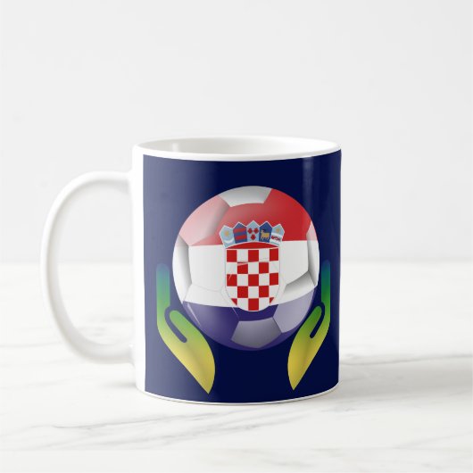 Football Kroatië in beschermde handen Koffiemok (Links)