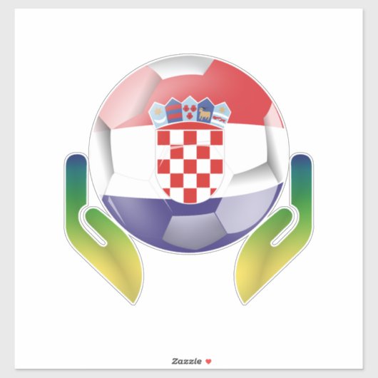 Football Kroatië in beschermde handen Sticker (Vel)