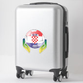 Football Kroatië in beschermde handen Sticker (Koffer)