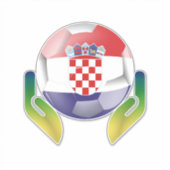 Football Kroatië in beschermde handen Sticker (Voorkant)