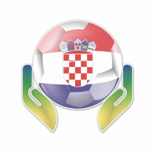 Football Kroatië in beschermde handen Sticker (Voorkant)