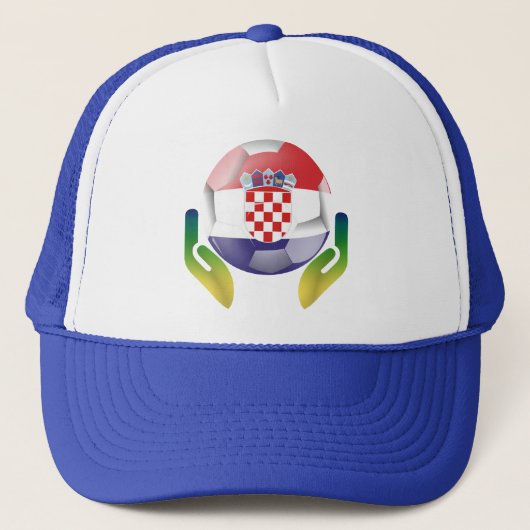 Football Kroatië in beschermde handen Trucker Pet (Voorkant)