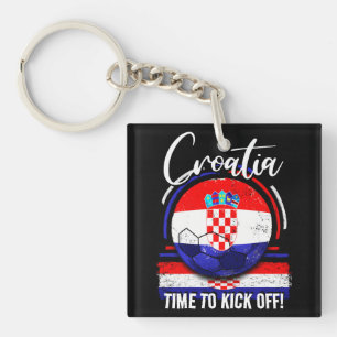 Football Kroatië Vlag, Voetbal Retro Sleutelhanger
