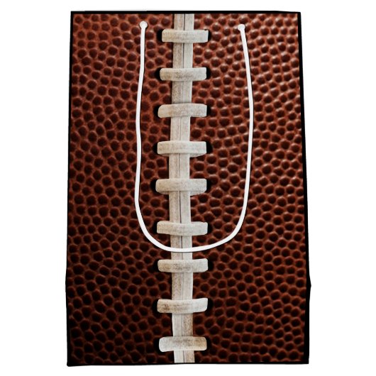 Football Laces Texture Black Medium Cadeauzakje (Achterkant)