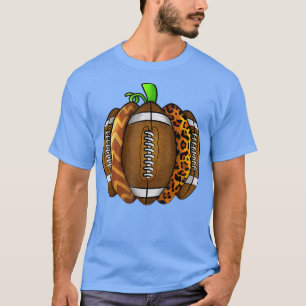 Football Leopard Pumpkin Herfst Autumn Football Sp T-shirt