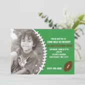 Football Leuke Verjaardag Party FOTO Uitnodiging (Staand voorkant)