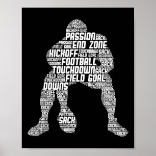 Football Lineman Amerikaans Football Mannen Kinder Poster