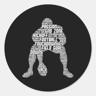 Football Lineman Amerikaans Football Mannen Kinder Ronde Sticker