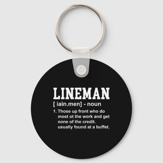 Football Lineman Definition Funny Offensive Linema Sleutelhanger (Voorkant)