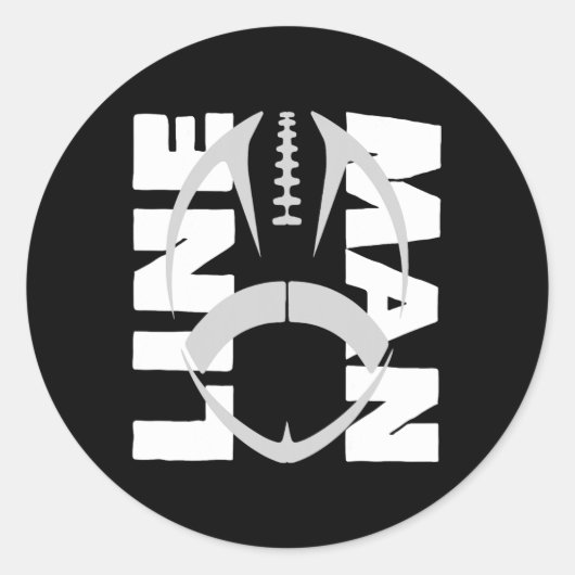 Football Lineman - Offensive Defensive Line Ronde Sticker (Voorkant)