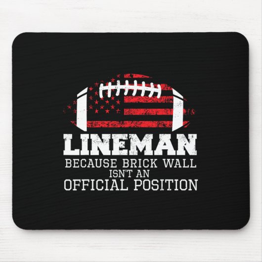 Football Lineman omdat Brick Wall O-line D-line Muismat (Voorkant)