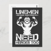 Football Lineman omdat de terugval Heros nodig hee Briefkaart (Voorkant / Achterkant)