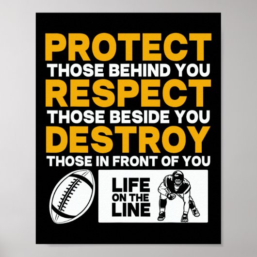 Football Lineman Shirt - Protect Poster (Voorkant)