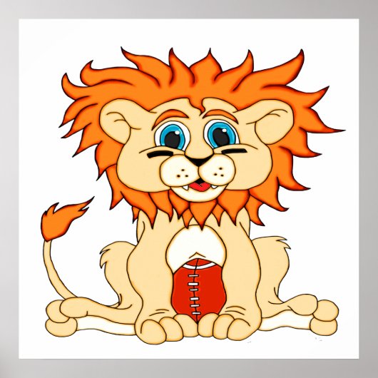 Football Lion Poster (Voorkant)