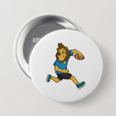 Football Lion Rugby-speler Ronde Button 7,6 Cm (Voorkant /achterkant)