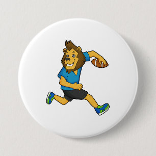 Football Lion Rugby-speler Ronde Button 7,6 Cm