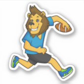Football Lion Rugby-speler Sticker (Voorkant)