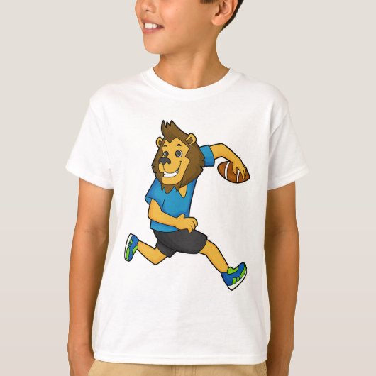 Football Lion Rugby-speler T-shirt (Voorkant)