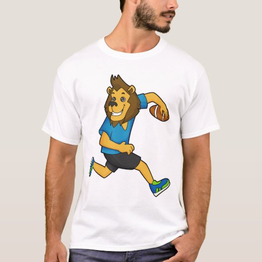 Football Lion Rugby-speler T-shirt (Voorkant)