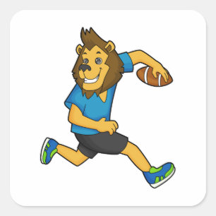 Football Lion Rugby-speler Vierkante Sticker