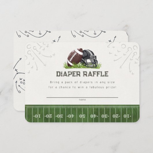 Football Little All Star Luier Raffle Baby Insert Informatiekaartje (Voorkant / Achterkant)