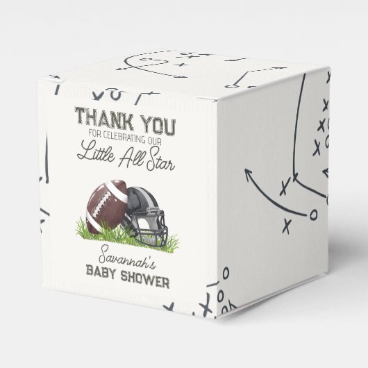 Football Little All Star Touchdown Baby Shower Bedankdoosjes (Voorkant Zijde)