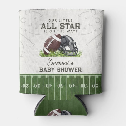 Football Little All Star Touchdown Baby Shower Blikjeskoeler (Voorkant)