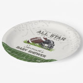Football Little All Star Touchdown Baby Shower Papieren Bordje (Gekanteld)