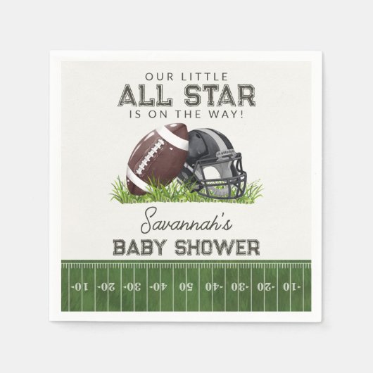 Football Little All Star Touchdown Baby Shower Servet (Voorkant)