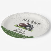 Football Little All Star Touchdown Birthday Papieren Bordje (Gekanteld)