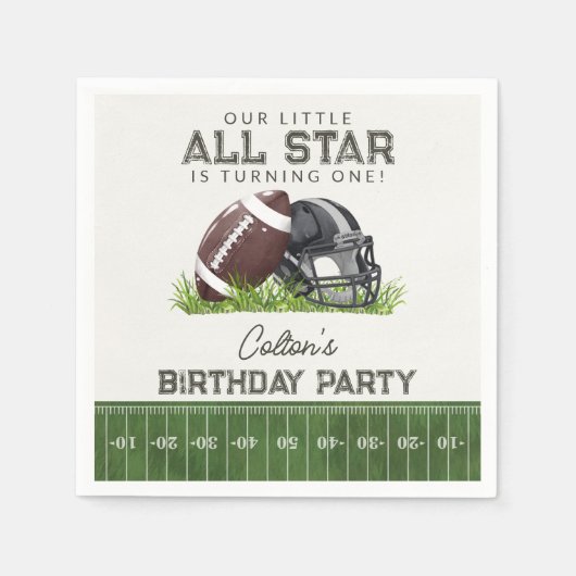 Football Little All Star Touchdown Birthday Party Servet (Voorkant)
