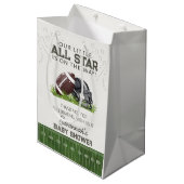 Football Little AllStar Touchdow Baby Shower Favor Medium Cadeauzakje (Voorkant Gekanteld)