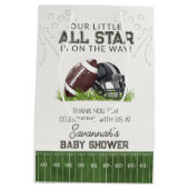 Football Little AllStar Touchdow Baby Shower Favor Medium Cadeauzakje (Achterkant)