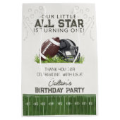 Football Little AllStar Touchdown Birthday Favor Medium Cadeauzakje (Voorkant)