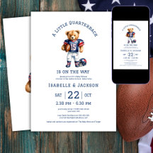 Football Little Quarterback Teddy Baby shower