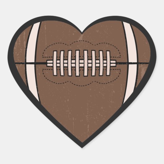 Football Love Hart Sticker (Voorkant)