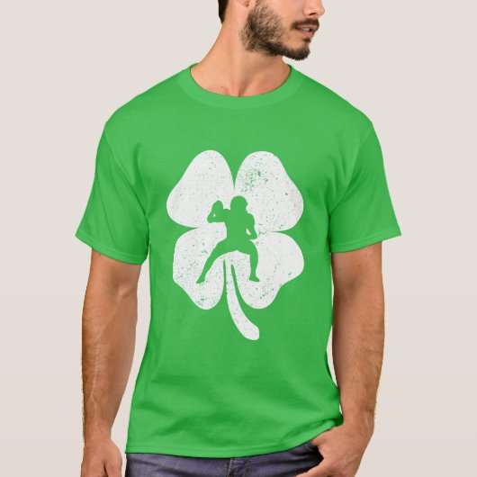 Football Lover St Patricks Day Leaf Clover Irish B T-shirt (Voorkant)