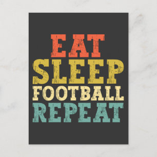 Football Lovers Eat Sleep Football Herhalen Briefkaart