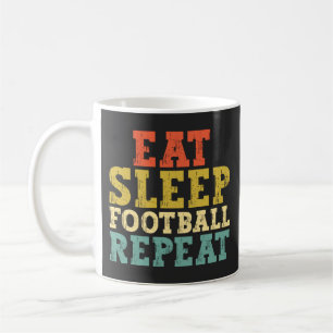 Football Lovers Eat Sleep Football Herhalen Koffiemok