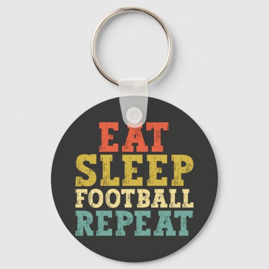 Football Lovers Eat Sleep Football Repeat Sleutelhanger (Voorkant)